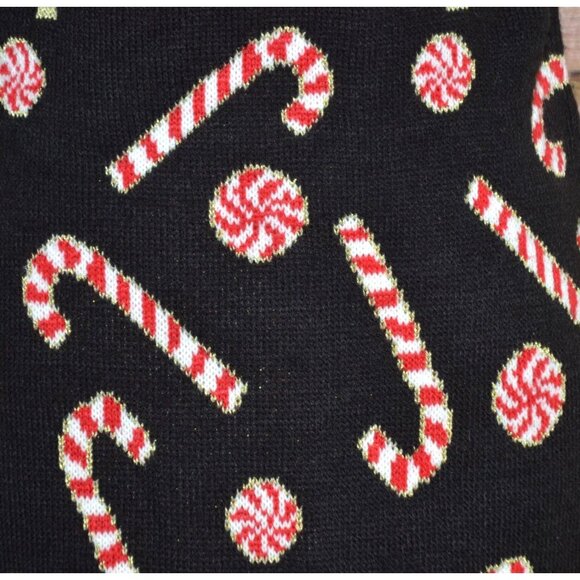 No Boundaries Candy Canes Sleeveless Christmas Sweater Dress Size M 7-9 Holiday - Picture 3 of 9